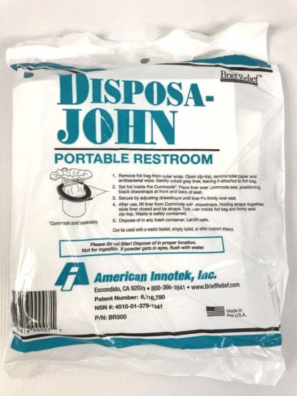 10 Pack Disposa-John Wag Bag, Go Anywhere Portable Toilet Kit Replacement Refill Bag