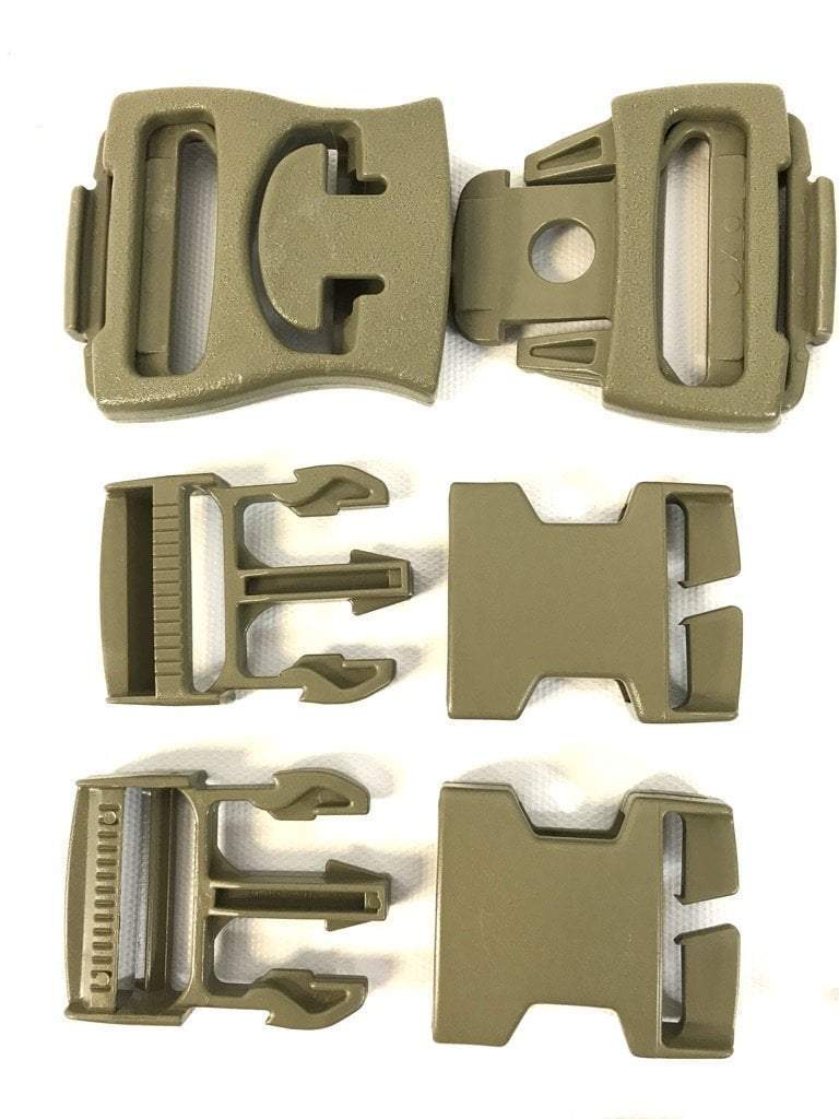 NEW 16 pc Official US Military Army ILBE USMC Marpat MOLLE II 2 Replacement Backpack BUCKLE SET BELT WEBBING Desert Tan 1,1.5,2 QUICK RELEASE Buckles ITW Nexus by US Goverment GI USGI