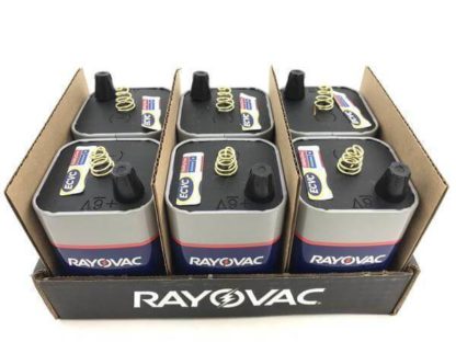 6 Pack Heavy Duty Rayovac 6V Alkaline Battery, Spring Top Terminal 806 Batteries