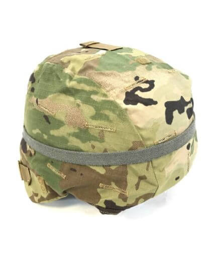 Army Cat Eye Helmet Band, ACU Foliage Green w/ Luminous Tape - On Helmet View