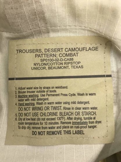 Army Desert Camo Trousers, DCU Uniform Pants
