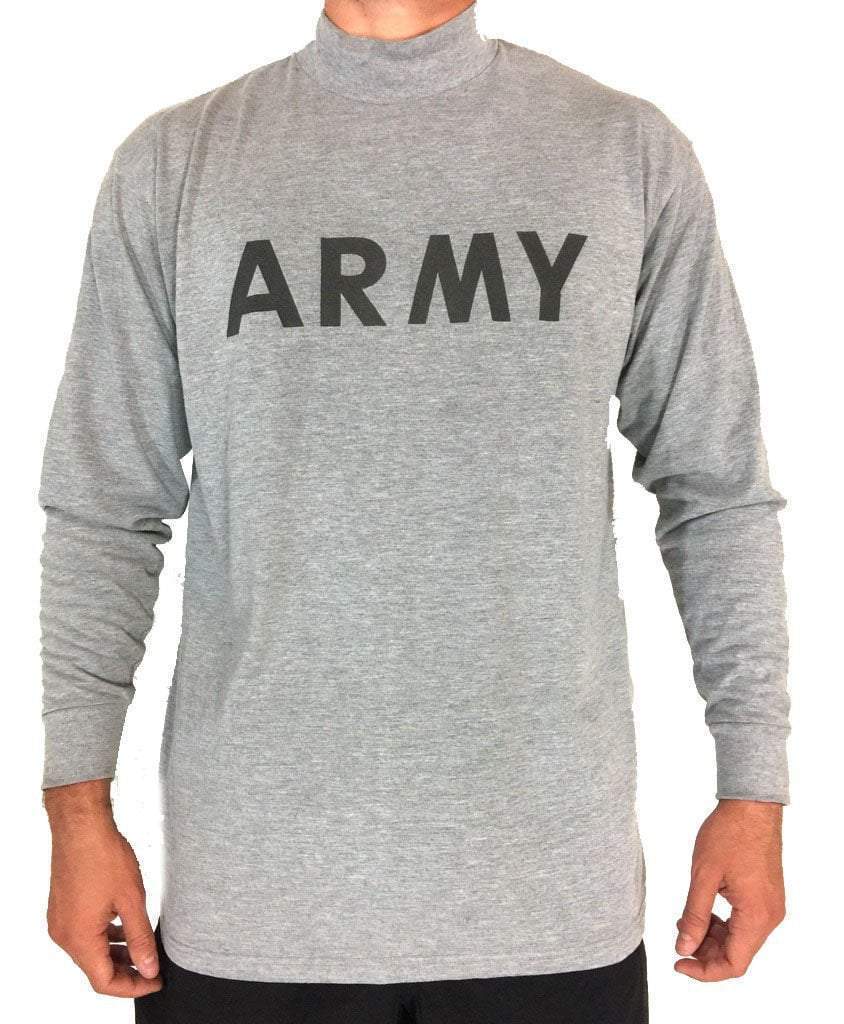 GENUINE U.S ARMY GREY PT LONG SLEEVED LS T-Shirt PTU MOISTURE WICKING Small VGC 