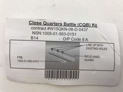 Close Quarters Battle (CQB) Kit, Defense Picatinny Weapon Rail