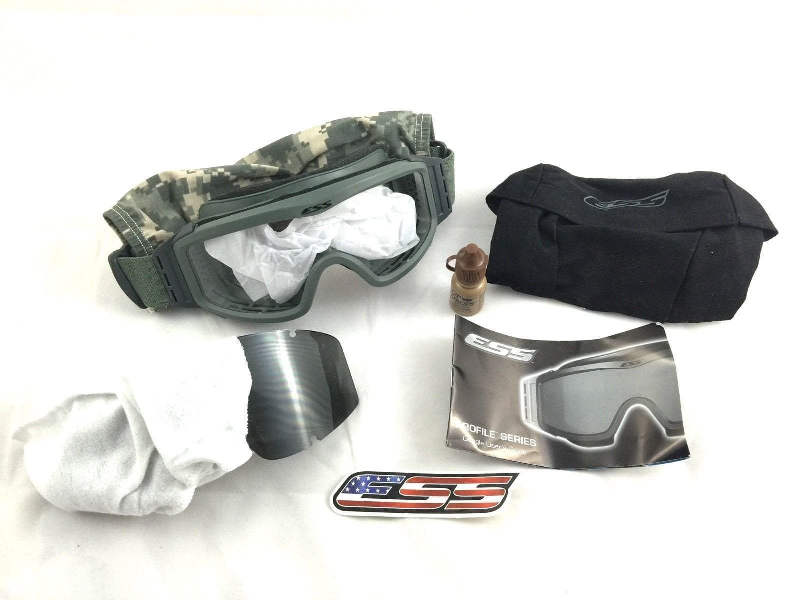 USGI ESS Profile APEL Ballistic Goggles Eye Protection Kit ACU Camo Foliage 