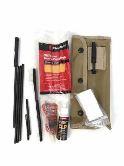 KleenBore AR15 and M16 Field Cleaning Kit for .223mm and .556mm with Coyote Brown case