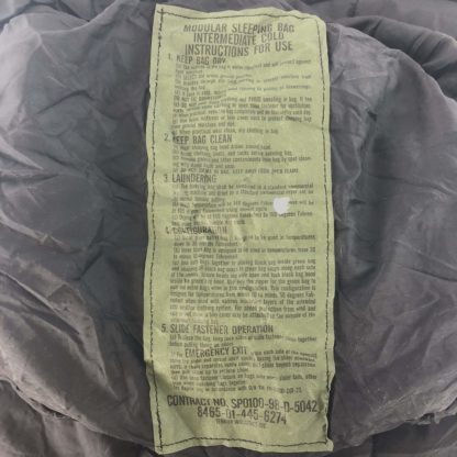 Pre-Owned Military Issue Black Intermediate Sleeping Bag for BDU MSS