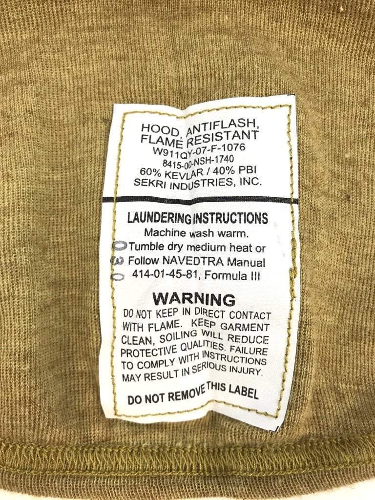 SEKRI INC Gold Anti Flash Hood, Army Flame Resistant Balaclava