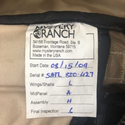 Mystery Ranch SATL Assault Pack, Coyote Label 1