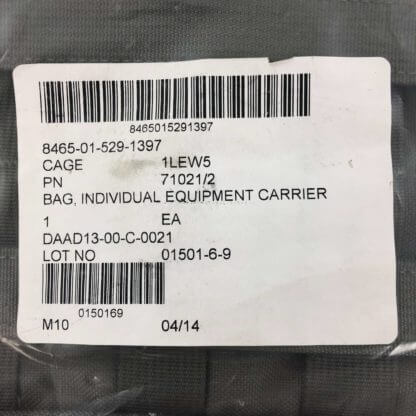 Individual Equipment Carrier Bag, M50 Gas Mask Accessory Pouch - Label View