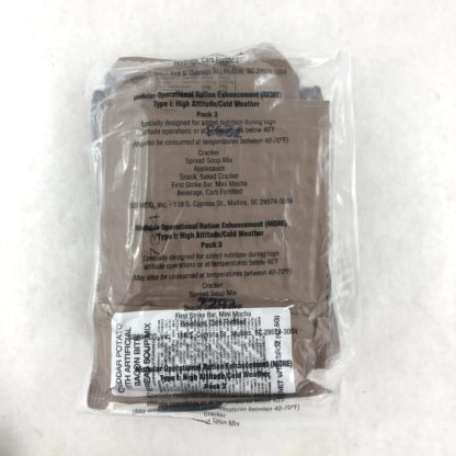 MRE Cold Weather High Altitude Ration Packets Label