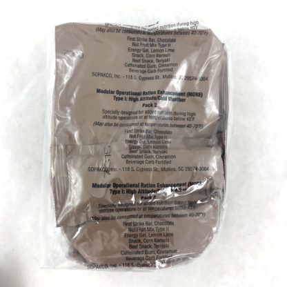 MRE Cold Weather High Altitude Ration Packets Label