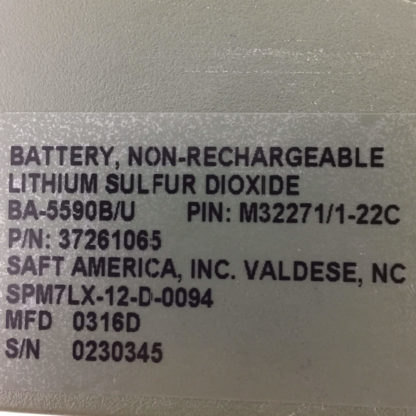 Lithium Sulfur Dioxide Non Rechargeable Battery