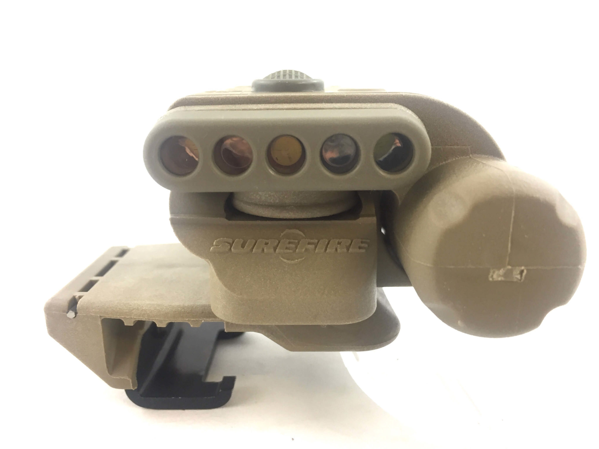個人装備 SUREFIRE HL-1 TAN / YELLOW GREEN/IR SUREFIRE HELMET LIGHT YELLOW/GREEN - IR W/ MOLLE MOUNT USED