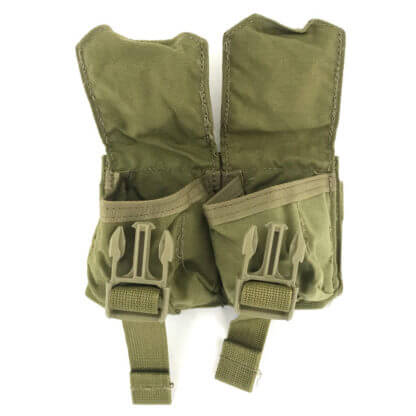 Used Eagle Industries Double Frag Grenade Pouch, Khaki Open
