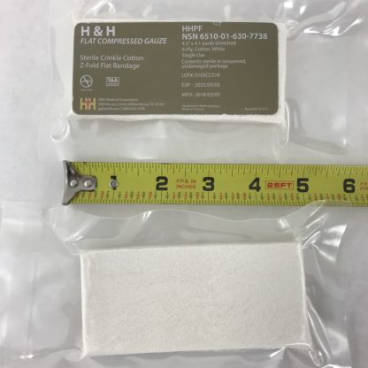 H&H Flat Compressed Gauze, Medical Crinkle Cotton Z Fold