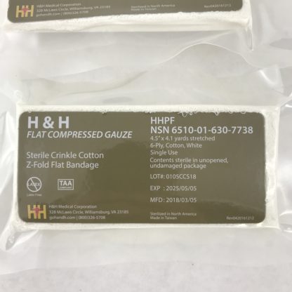 H&H Flat Compressed Gauze, Medical Crinkle Cotton Z Fold