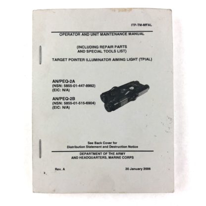 Used USGI AN/PEQ-2 Technical Manual