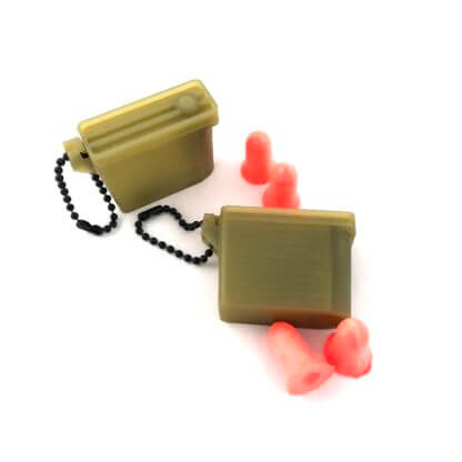 Military Ear Plug Cases With Ear Plugs, 2 Pack