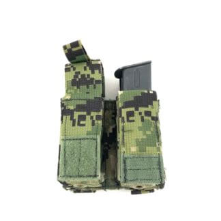 These are double pistol mag pouches with kydex inserts. The pouch holds two double stacked pistol magazines securely.