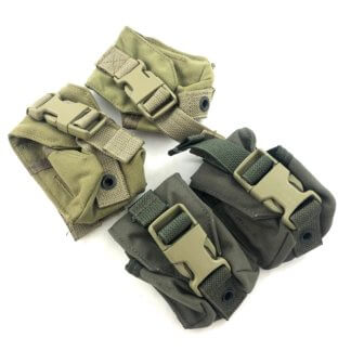 These frag grenade pouches come in Khaki and Ranger Green.