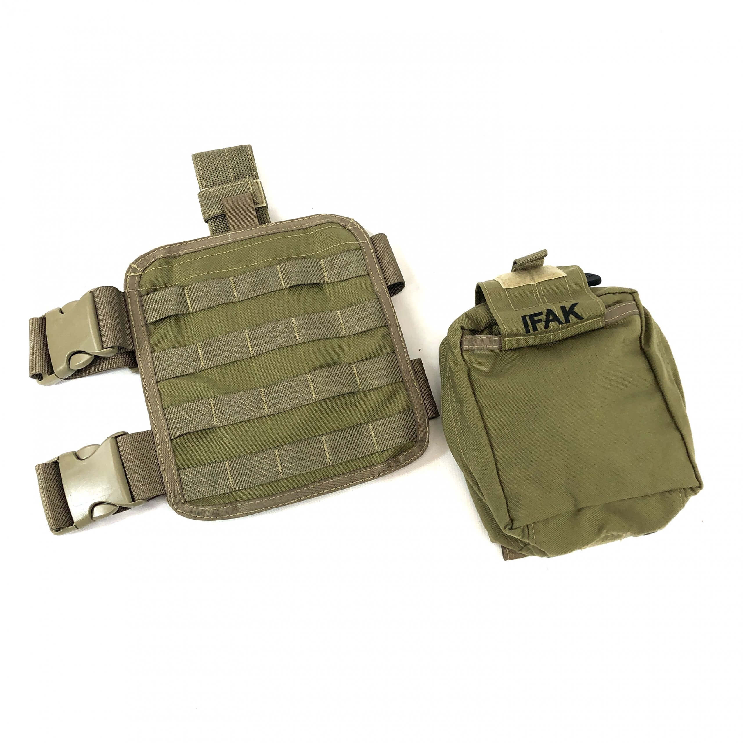 NEW COYOTE BROWN SOTECH IFAK POUCH  AND DROP LEG PLATFORM  MOLLE 