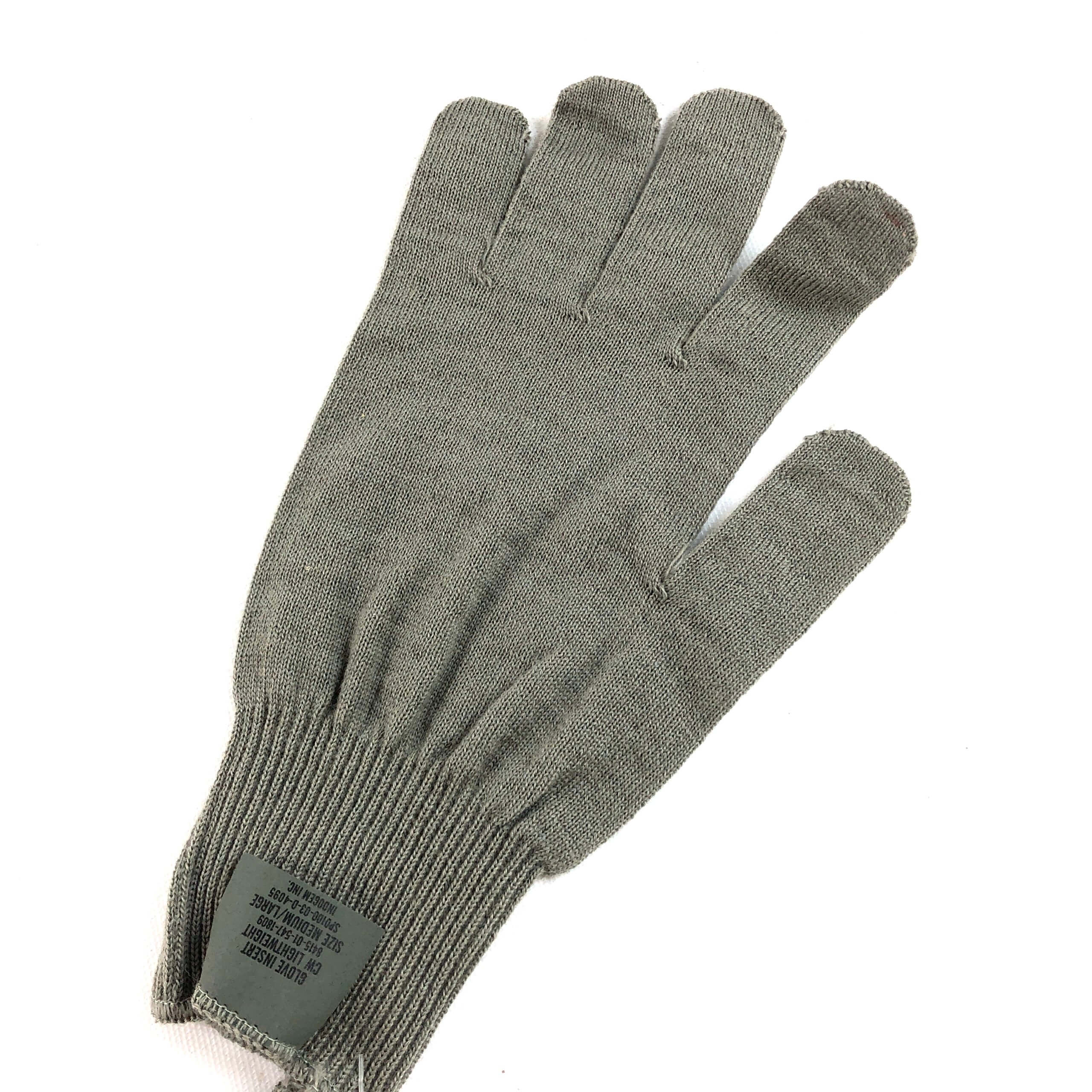 5 Glove Inserts Wool Cold Weather Military Gray USGI MEDIUM LARGE