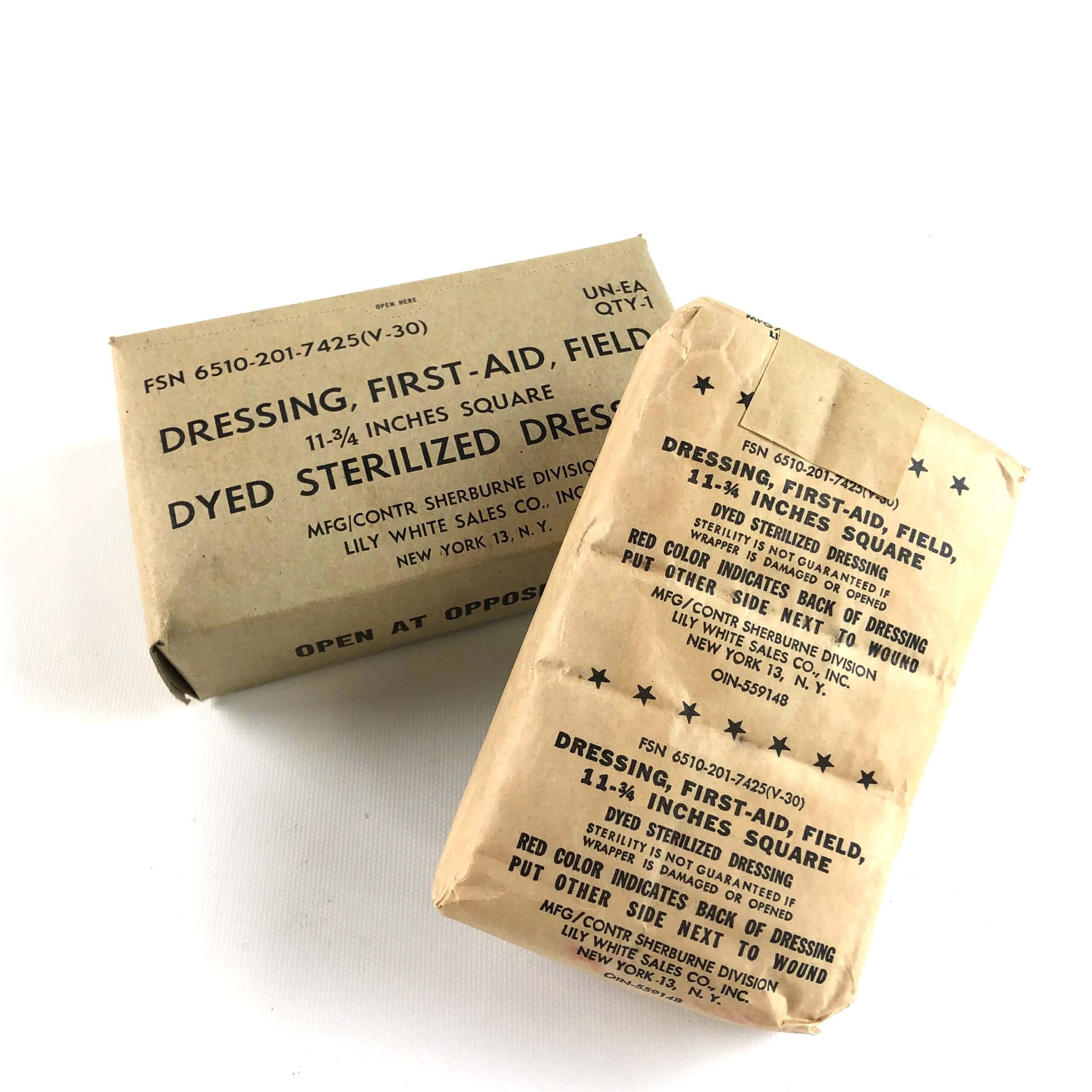 Vintage USGI First Aid Field Dressing, 11 3/4 Square Pad [Genuine