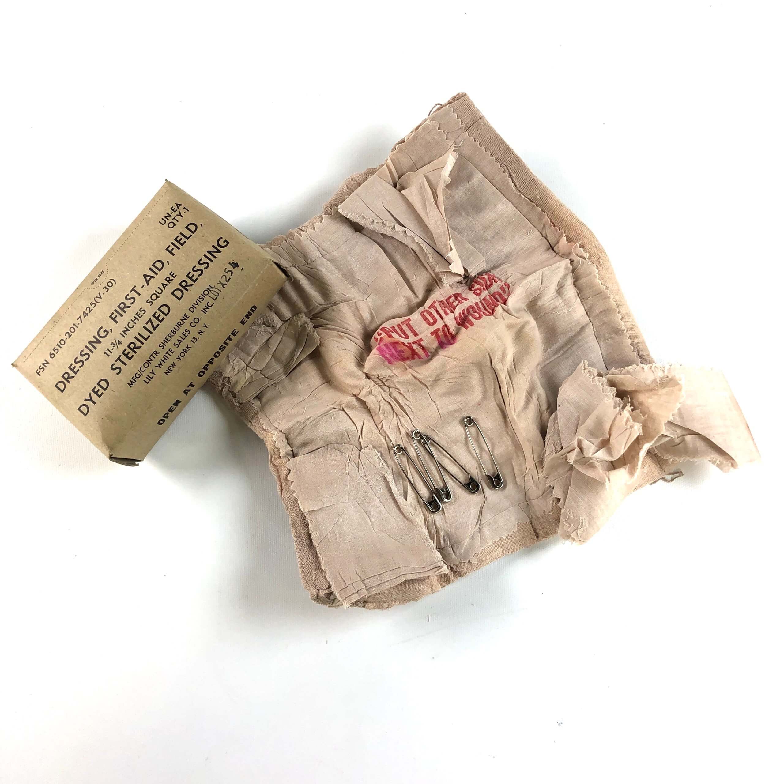 Vintage USGI First Aid Field Dressing, 11 3/4 Square Pad [Genuine Issue]