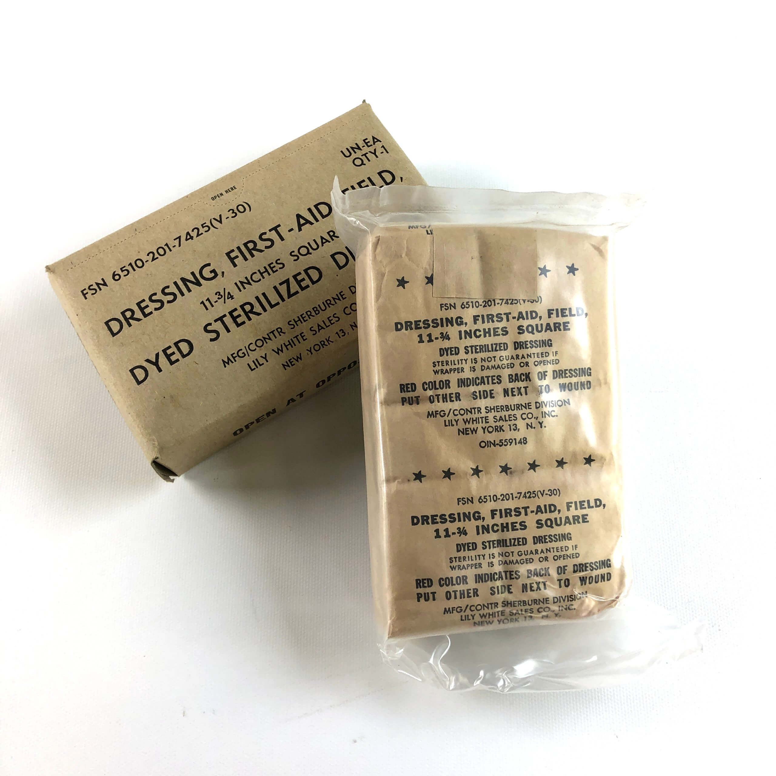 Vintage USGI First Aid Field Dressing, 11 3/4 Square Pad [Genuine Issue]