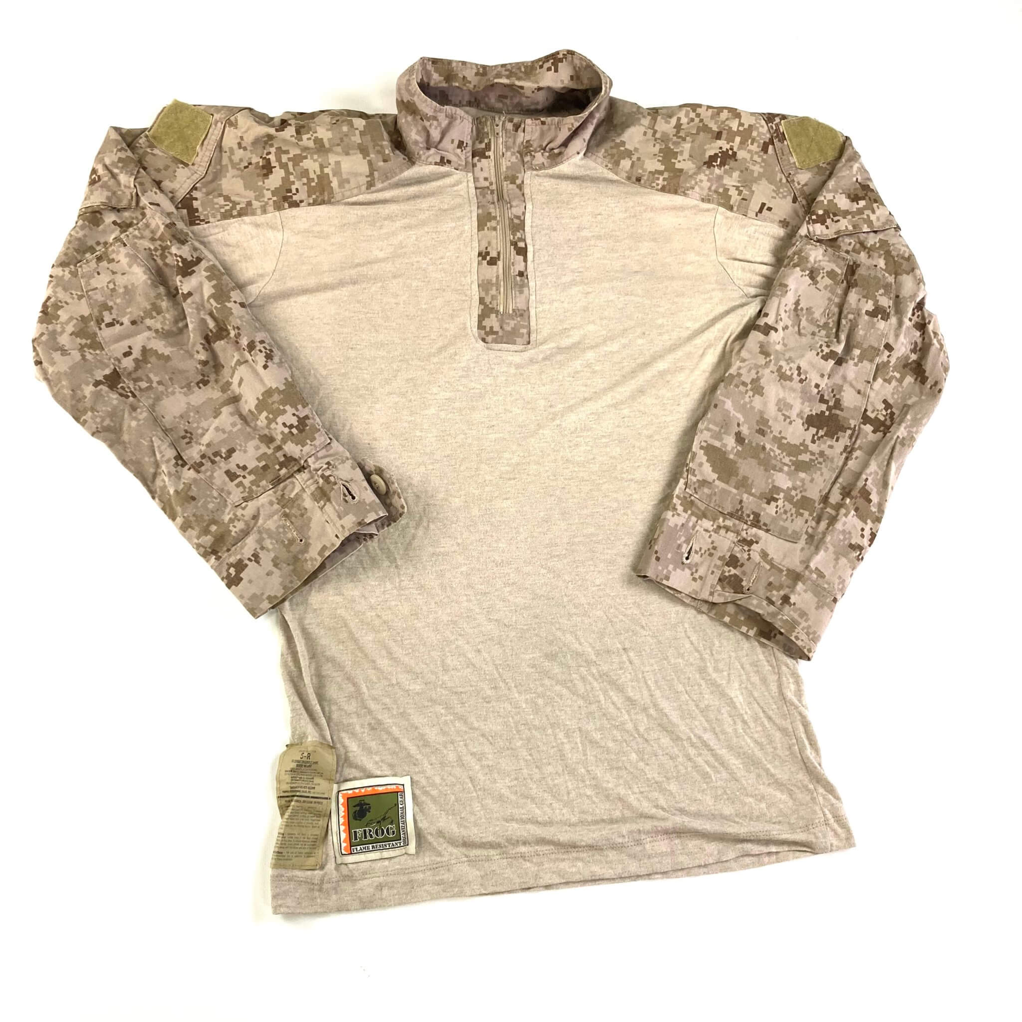 USMC FROG Grid Fleece 1/4 Zip Pullover Shirt, Tan Venture Surplus