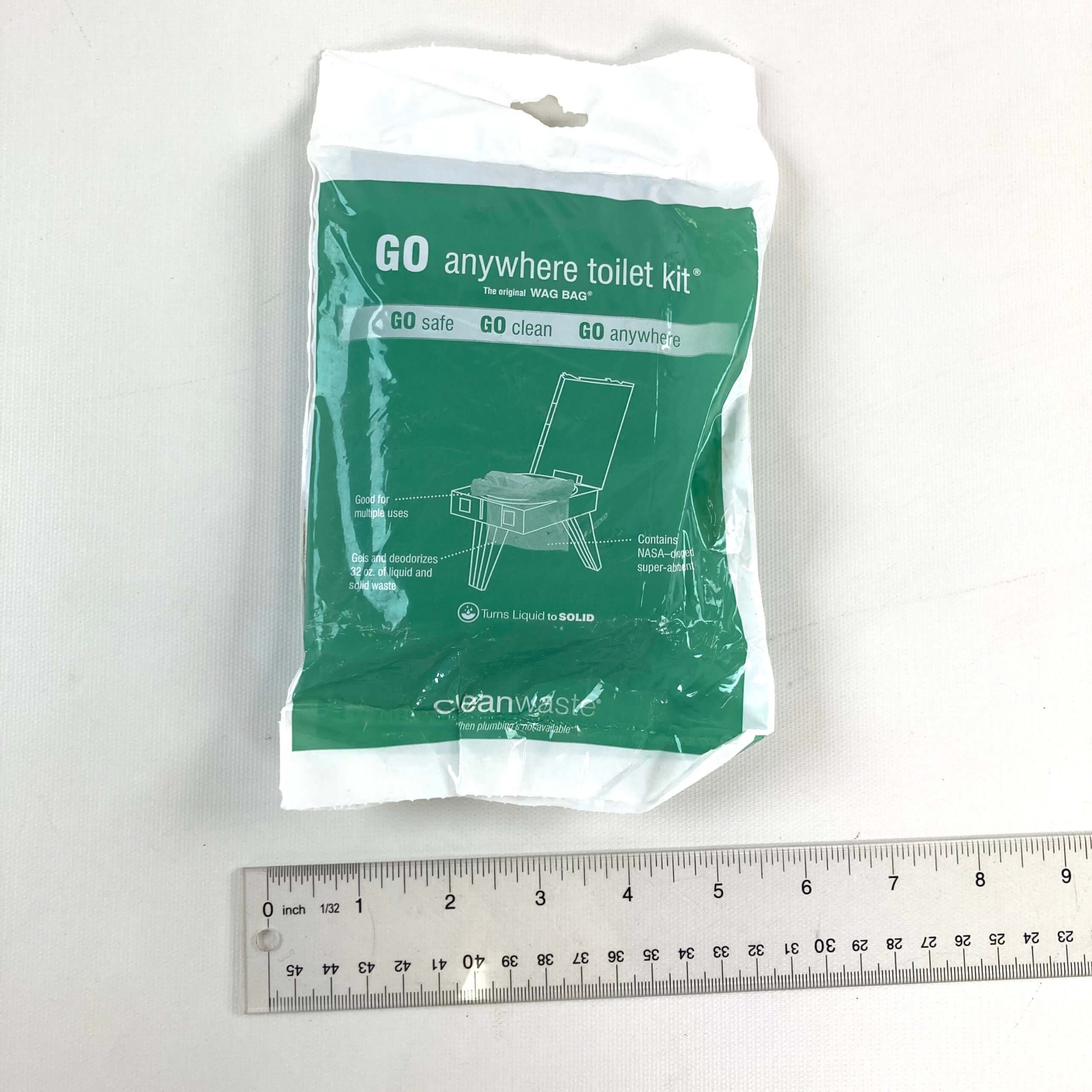 Cleanwaste Wag Bags, Go Anywhere Portable Toilet Kit, Green Packaging
