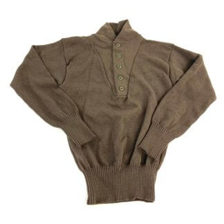 USGI Wool 5-Button Sweater, Brown