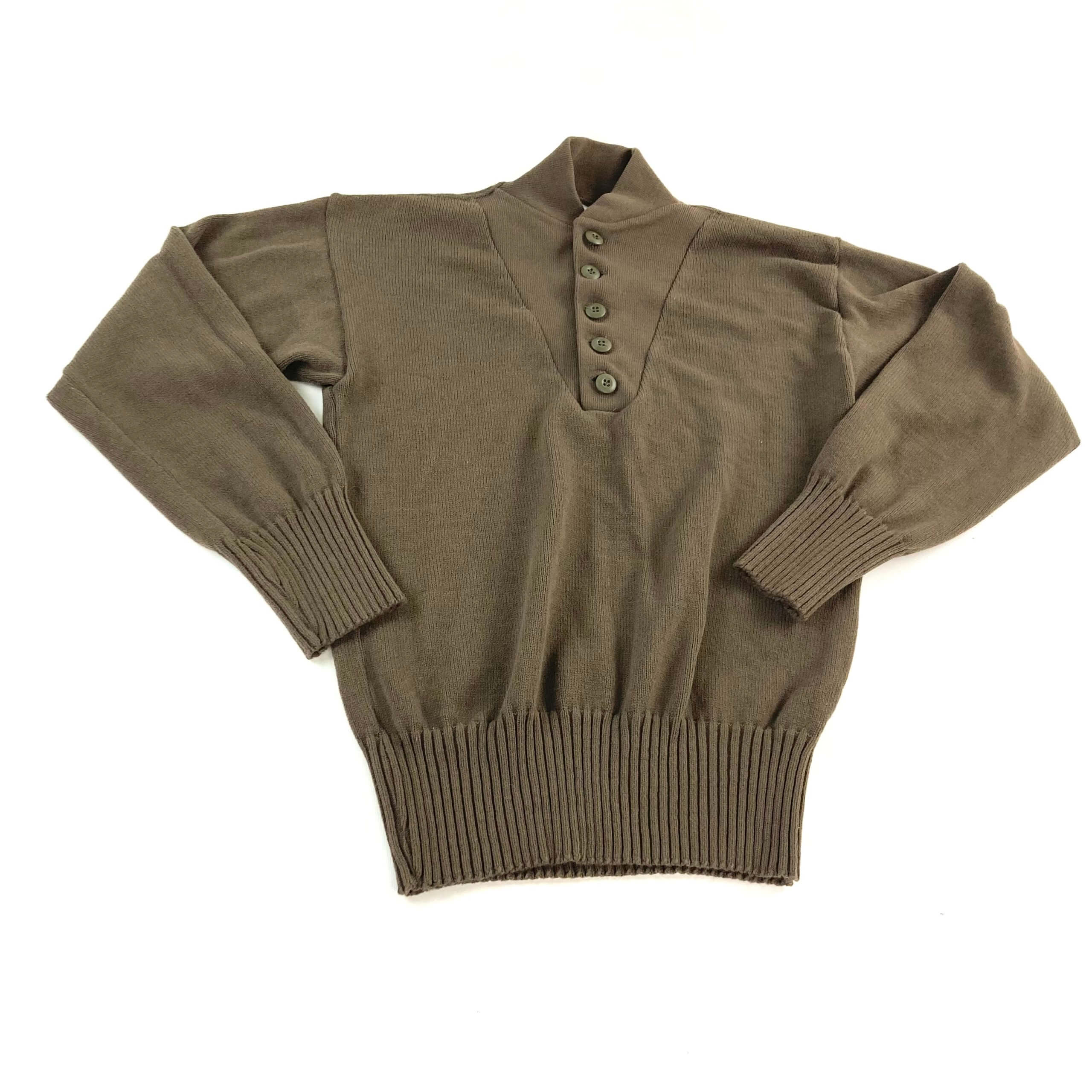 USGI Acrylic 5-Button Sweater, Brown - Venture Surplus