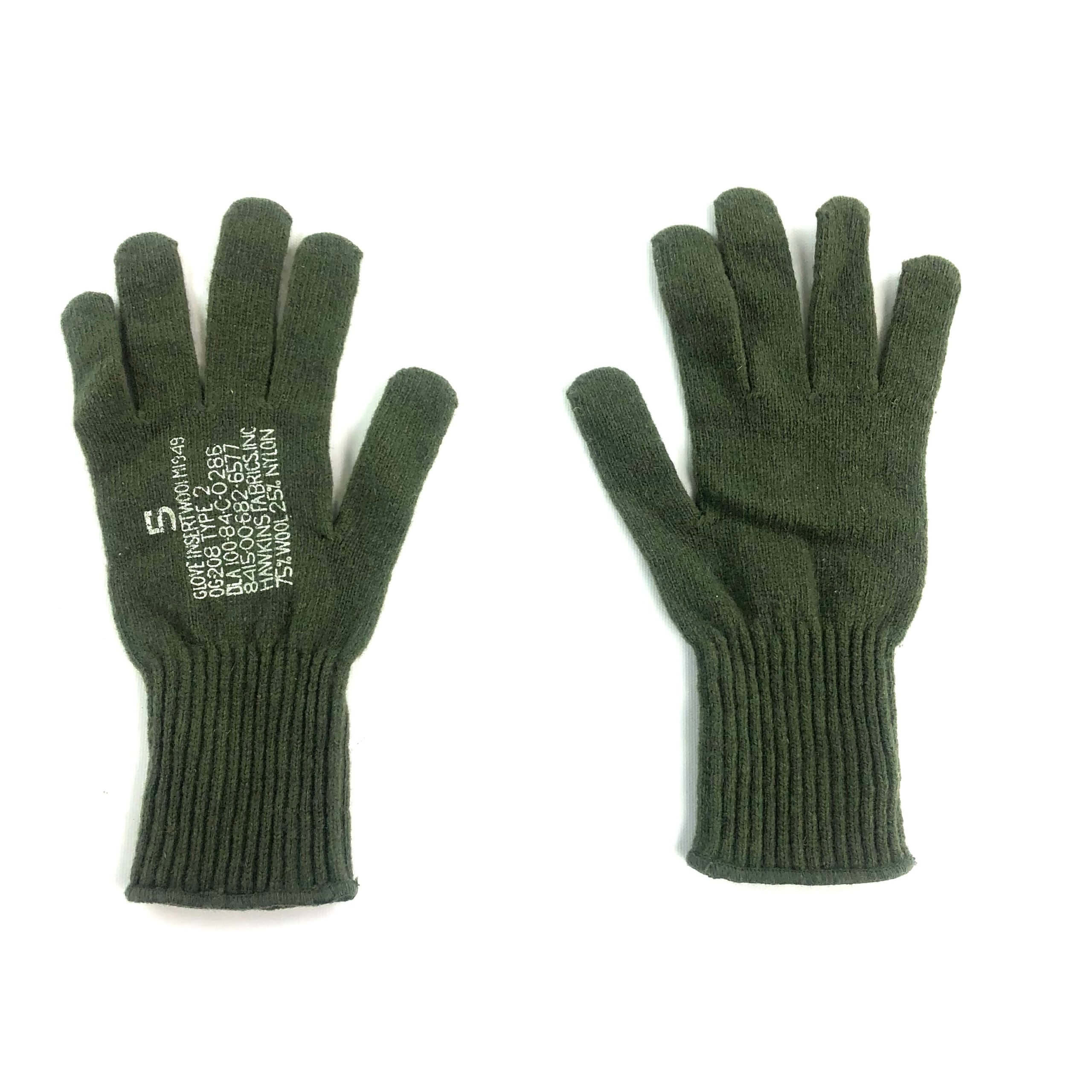 USGI Wool Glove Liners, OD Green Venture Surplus