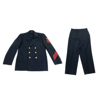 Vintage US Navy Chief Petty Officer Electricians Mate Dress Uniform, Black with Red Insignia