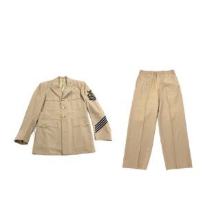 Vintage US Navy Chief Petty Officer Electricians Mate Dress Uniform, Khaki