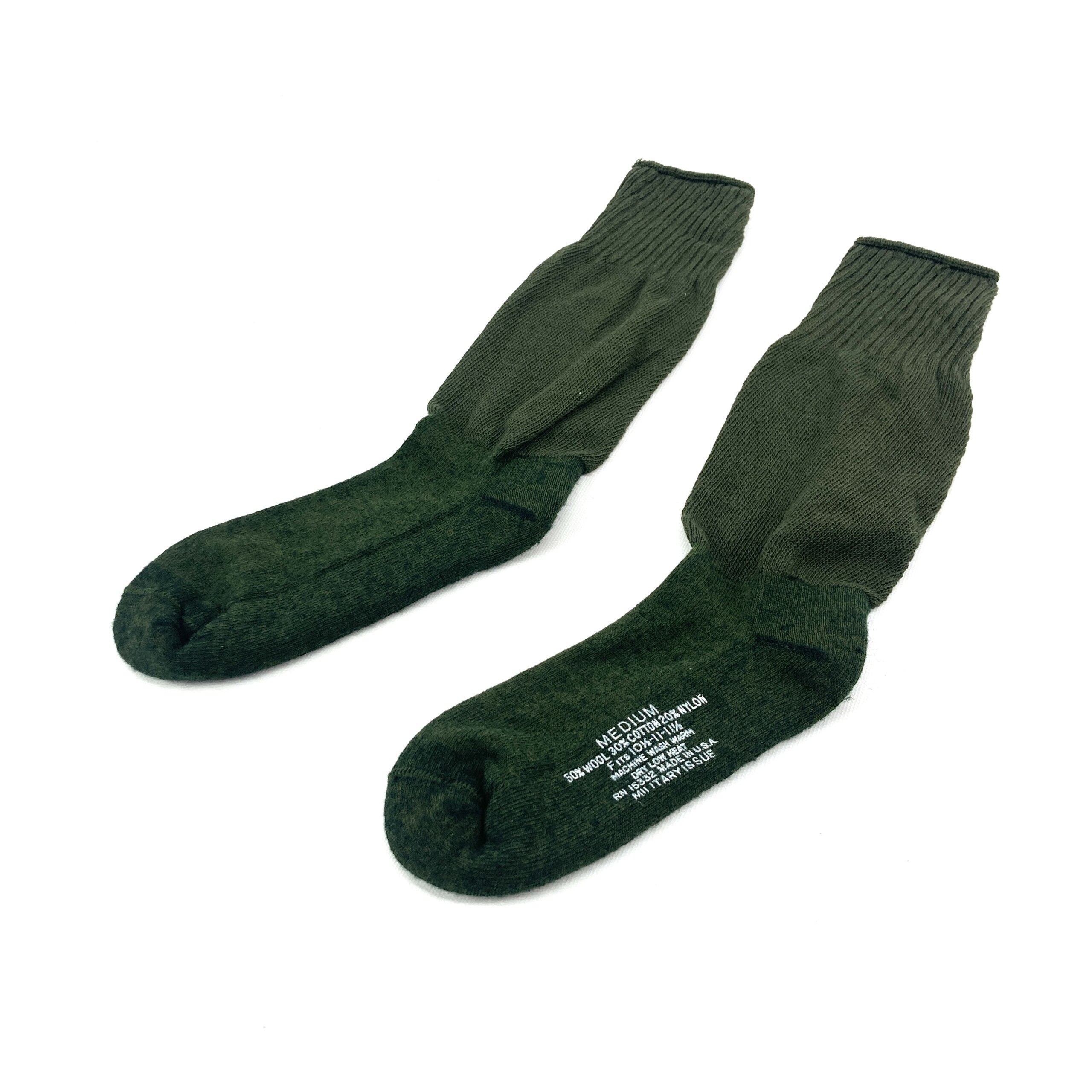 Wool Blend Military Boot Socks, Olive Drab