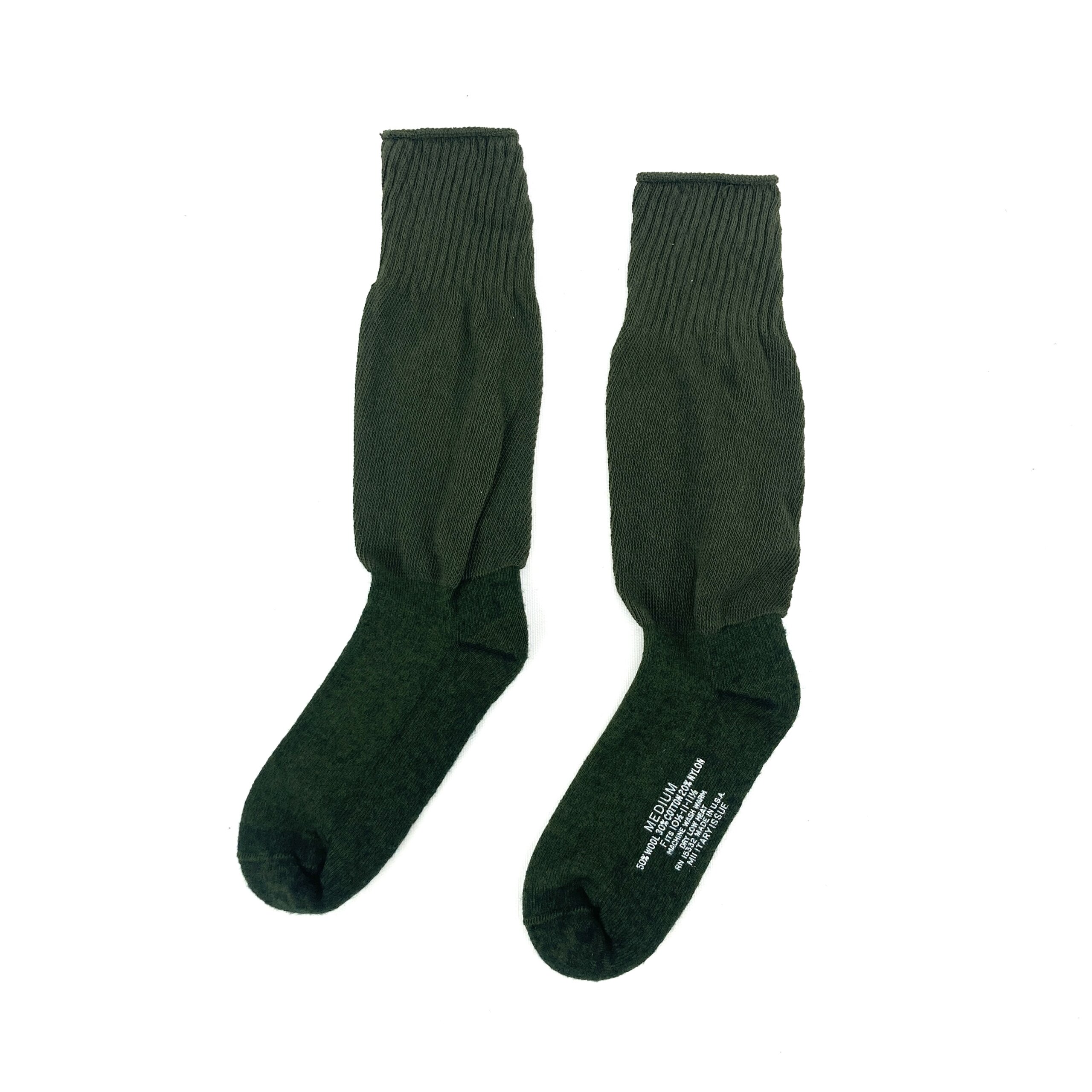 Wool Blend Military Boot Socks, Olive Drab - Image 2