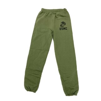 Soffe Classic Sweatpants, USMC Logo, Olive Drab