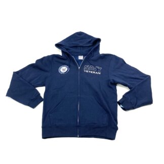Soffe Classic Zip Hoodie, US Navy Veteran, Navy Blue