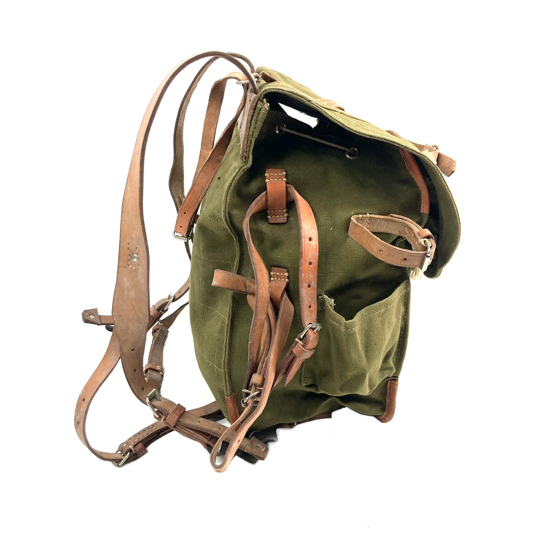 Vintage Romanian Army Canvas Rucksack, Olive Green - Venture Surplus