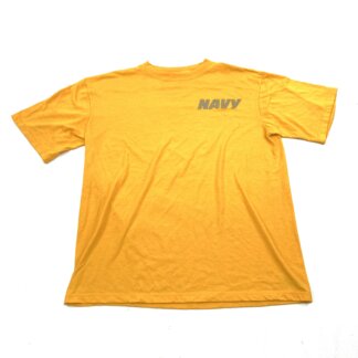 US Navy Short Sleeve PT Shirt, Yellow/ Silver
