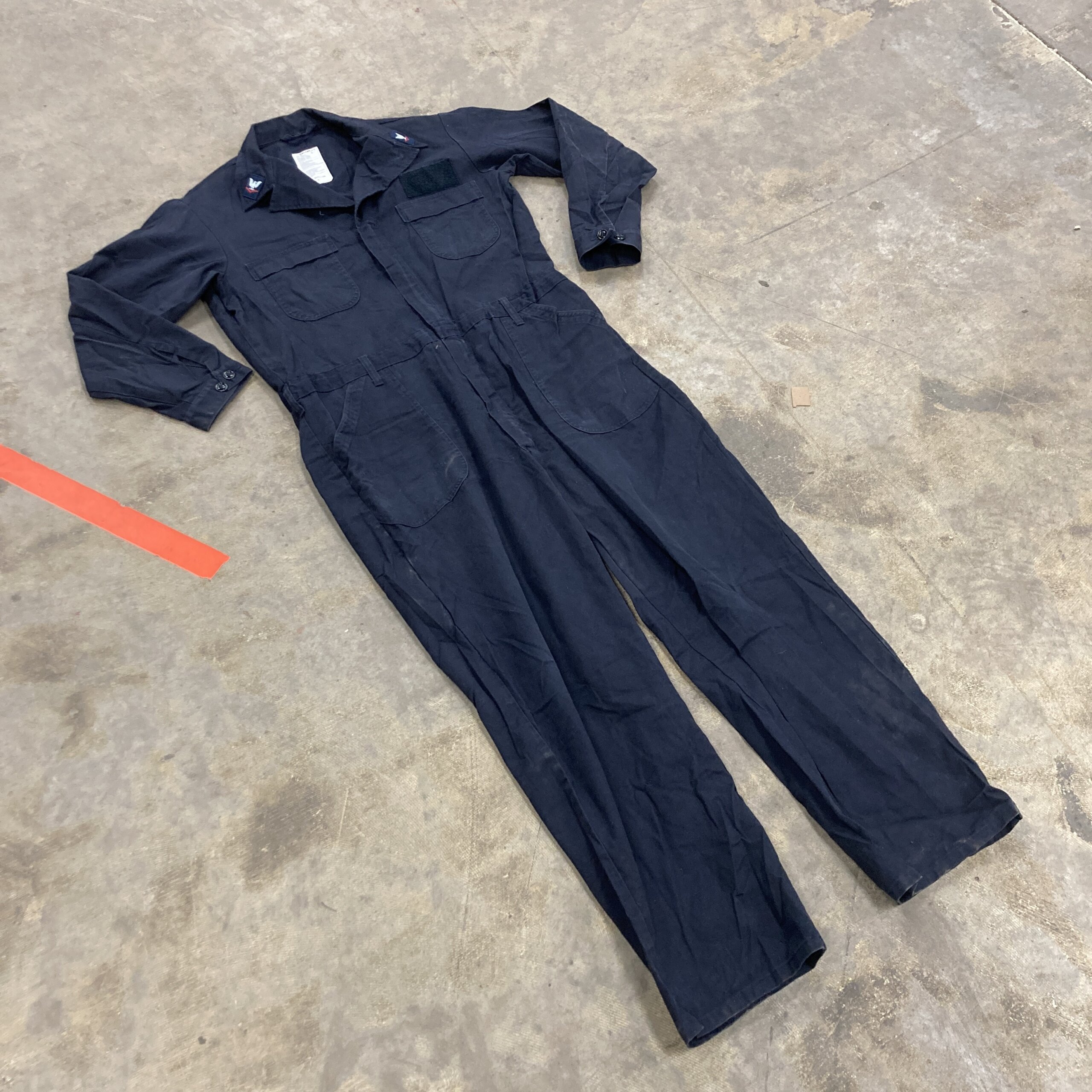 US Navy 100% Cotton Utility Coveralls, FR Treated, Navy Blue