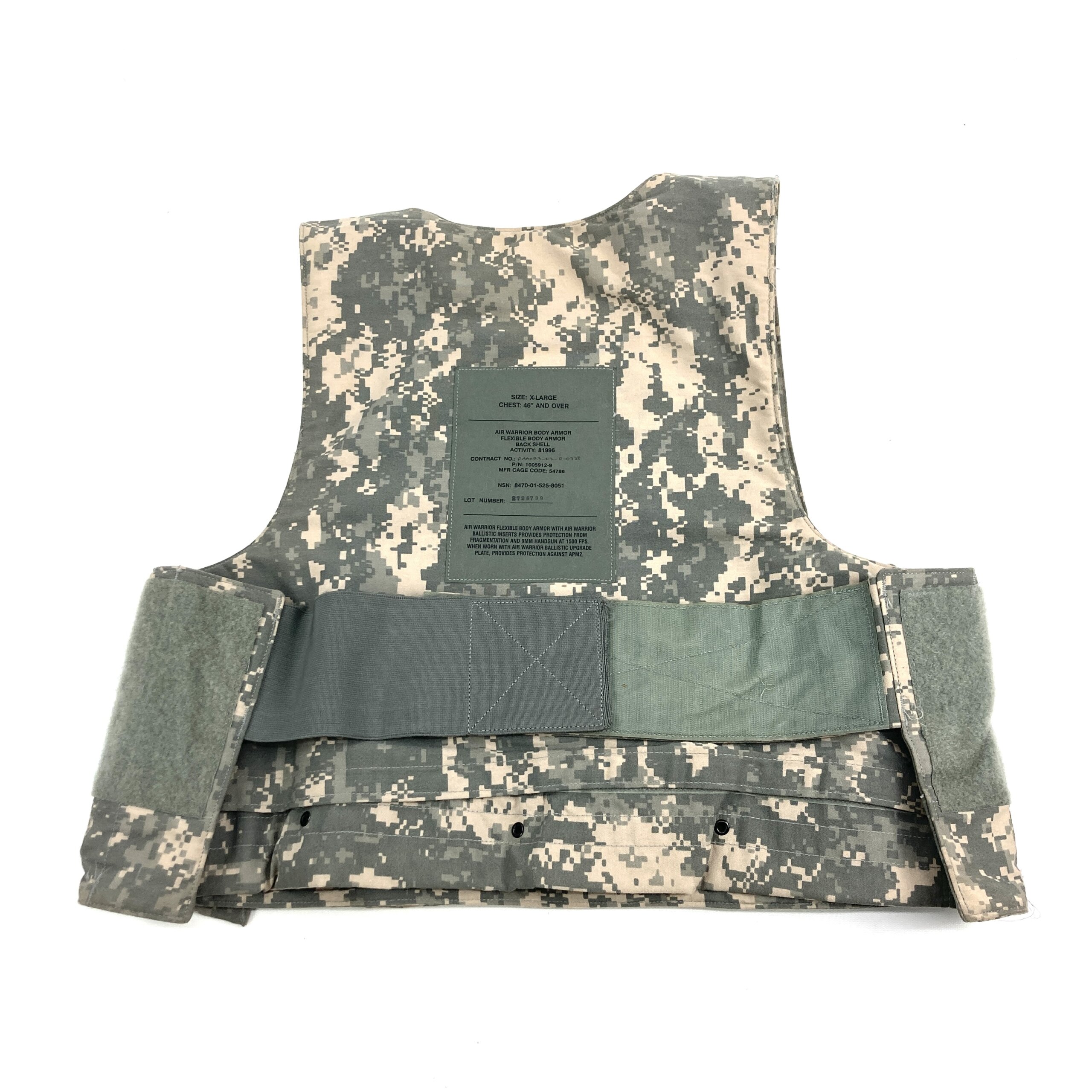 US Army Aircrew Flexible Body Armor Vest, No Armor, UCP - Venture