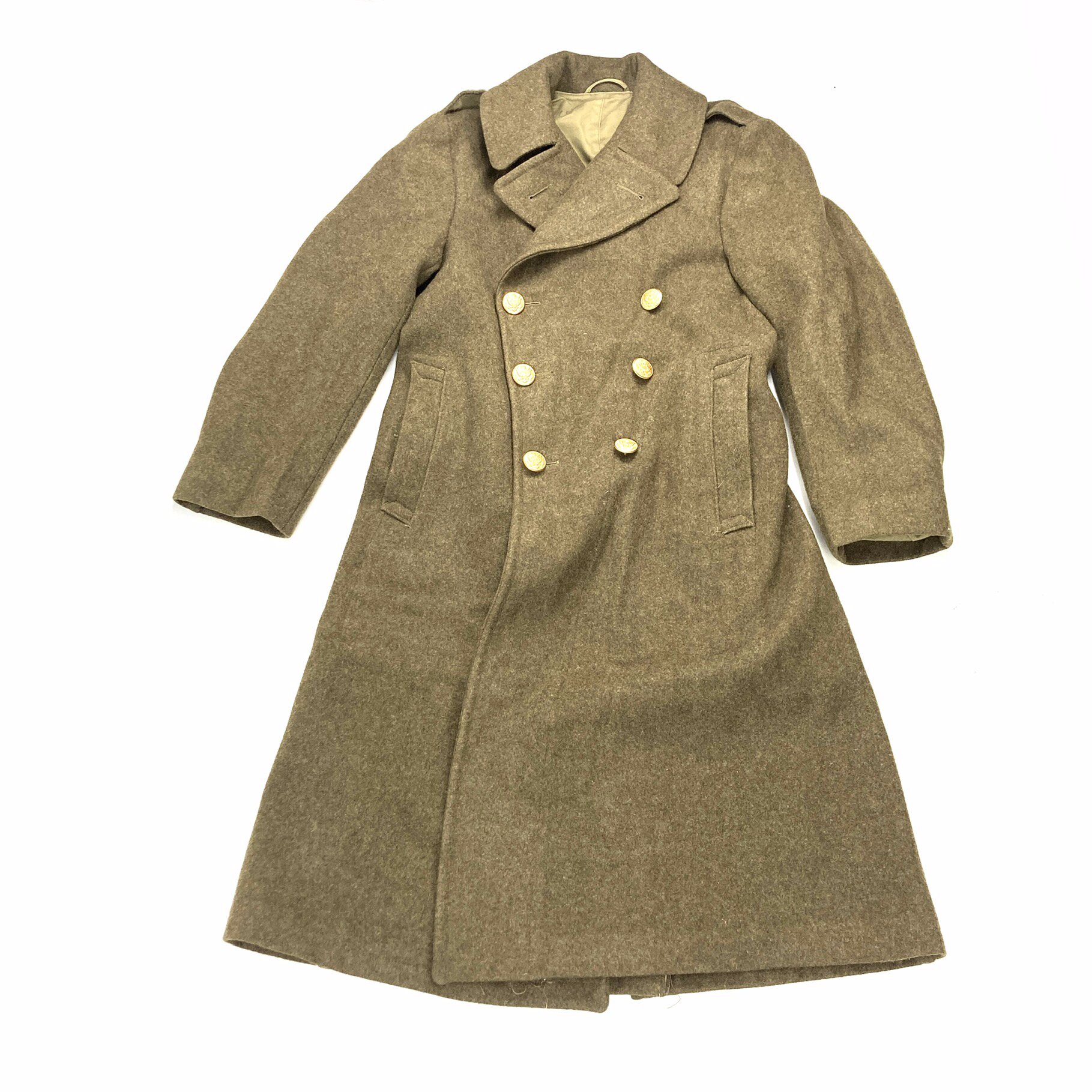 US Army WWII 100% Wool Officers Overcoat, Olive Drab - Venture Surplus